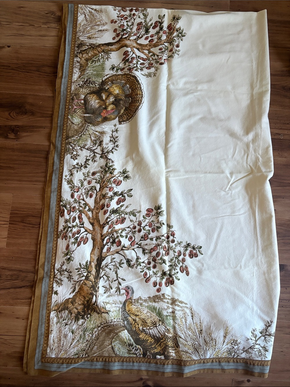 WILLIAMS SONOMA Plymouth Turkey Tablecloth